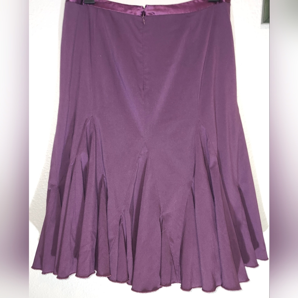 Elevenses * By Anthropologie Plum Mid Length "Dancer" Skirt Size 6 - Picture 2 of 9